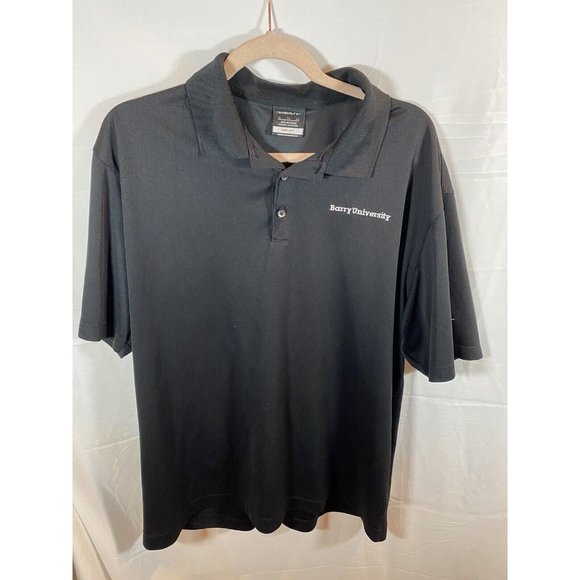 Barry University Nike Golf Polo Shirt XL Black  Dri-Fit‎ Pullover Golfer Mens. - Picture 1 of 8